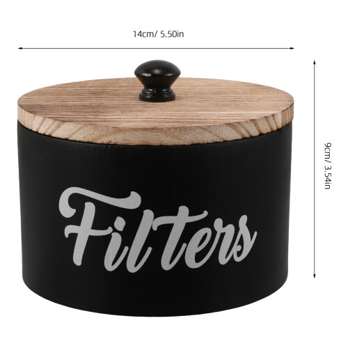 Round Wooden Laundry Beads Storage Container with Lid Organizer 2
