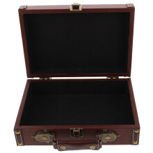 Wooden Vintage Suitcase Storage Trunk Decorative Chest