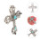 Crystal Cross Brooch Pin for Men Suit Accessory 10