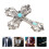 Crystal Cross Brooch Pin for Men Suit Accessory 9