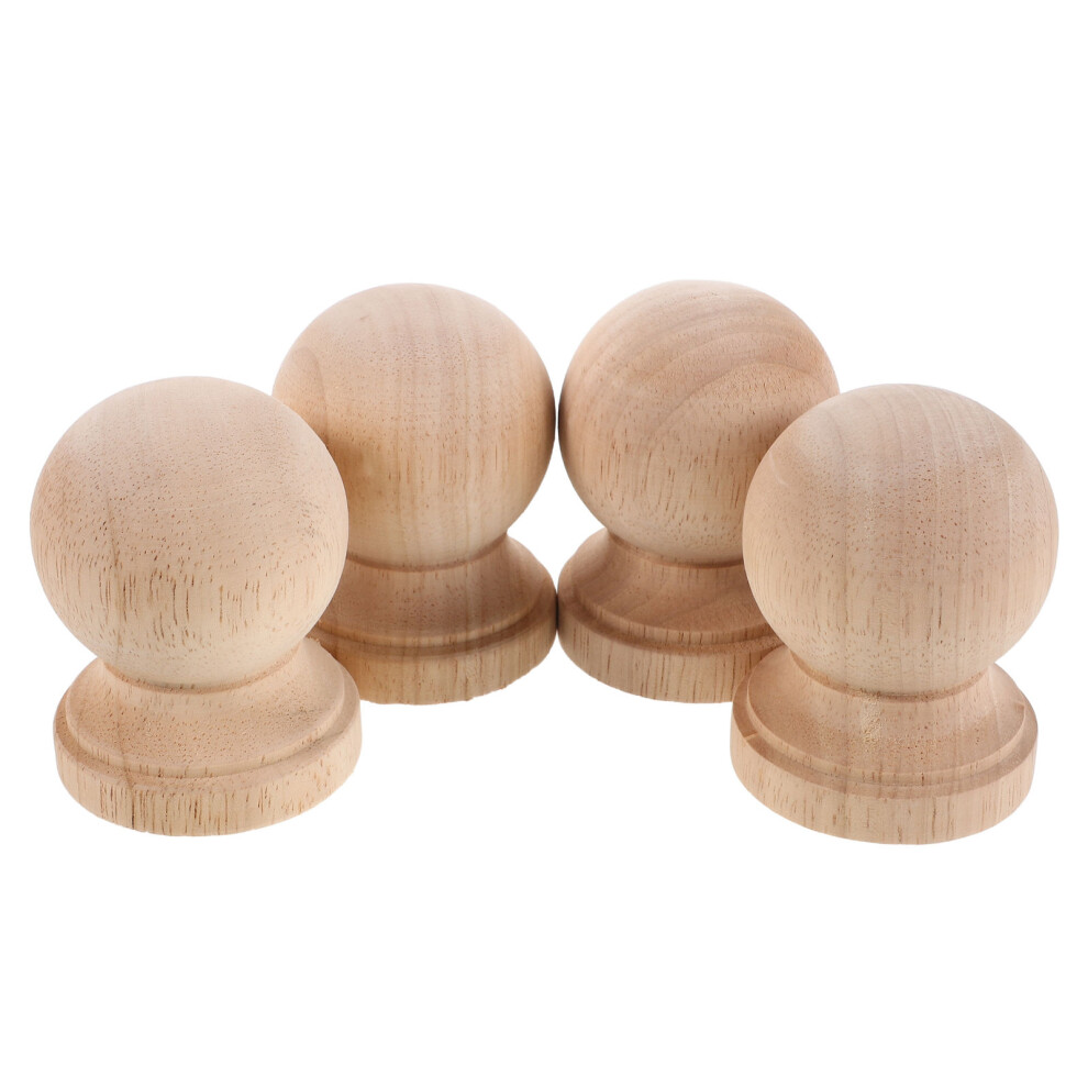 4Pcs Unfinished Wooden Baluster Spindles For Diy Woodworking Decor 3222355354981