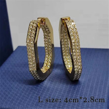(L1) S Original Hoop Earrings New Trendy Black Crystal Male Geometry Necklace Charm Fine Jewelry Sets for Women Luxury Party Jewelry