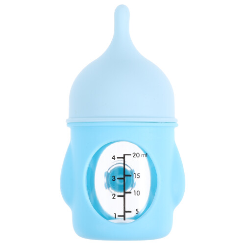 Kitten Feeding Bottle Blue Silicone Safe Design For Newborns