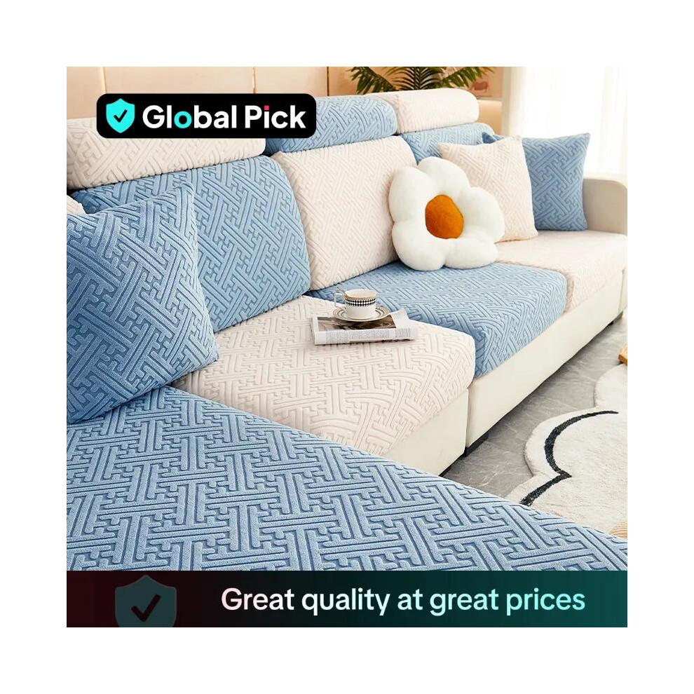 (Grey, Three seat Cover (L)) Solid Color Elastic Sofa Cover, 1 Count Simple Modern Sofa Slipcover, Sofa Protector for Home Living Room, Sofa Protector-image-OPC-PKJP826-NEW