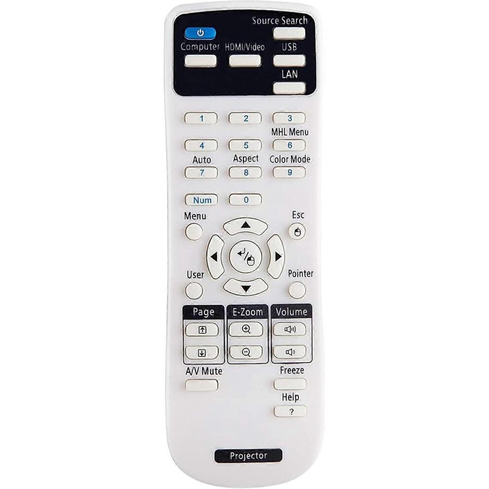 Replacement Epson Projector Remote Control For Epson Projector Home Cinema, Powerlite, Eb, Ex, Vs, H, Brightlink, Emp Series Projectors 6935159249472