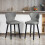 Homcom HOMCOM Bar Stools Set of 2, Dining Stools with Backrest, Footrest, Grey 1