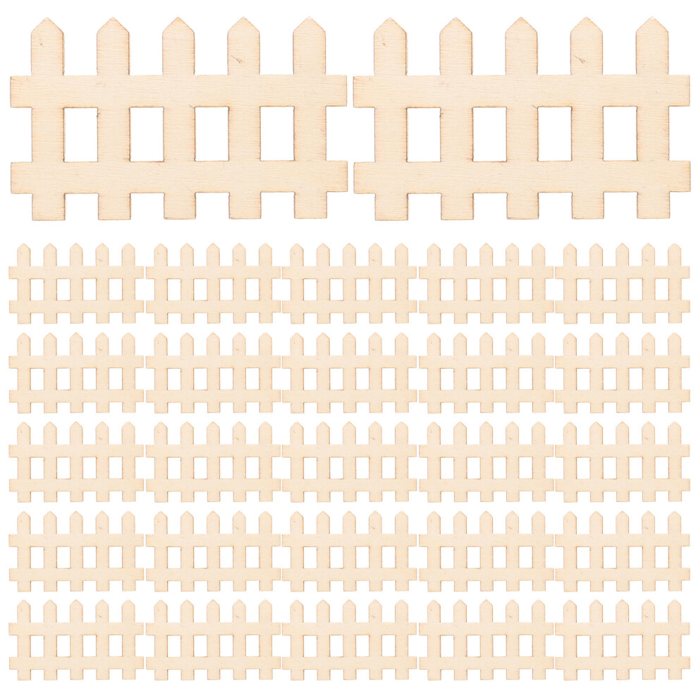 100Pcs Mini Picket Fence For Garden Decoration Assorted Color Wood 3222355375863