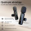 Mini Wireless Lavalier Microphone, 2 Pack Mini LED Display Lavalier Microphone for video recording(Black) 3