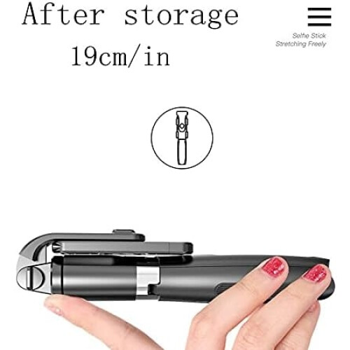 Three-in-one wireless remote control bluetooth selfie stick foldable and expandable tripod(Black) 1
