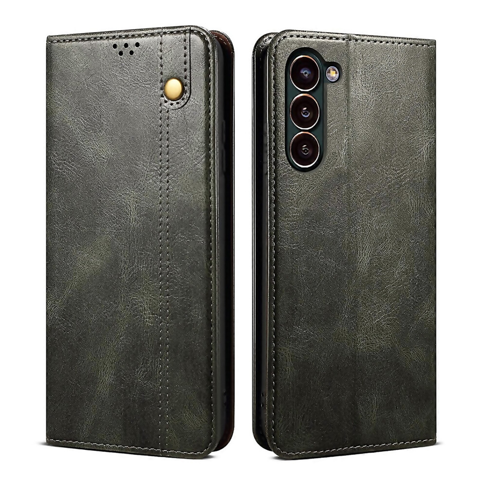For Samsung Galaxy S23 5G Oil Wax Crazy Horse Texture Leather Phone Suitable For Everyday Use 6000002075932