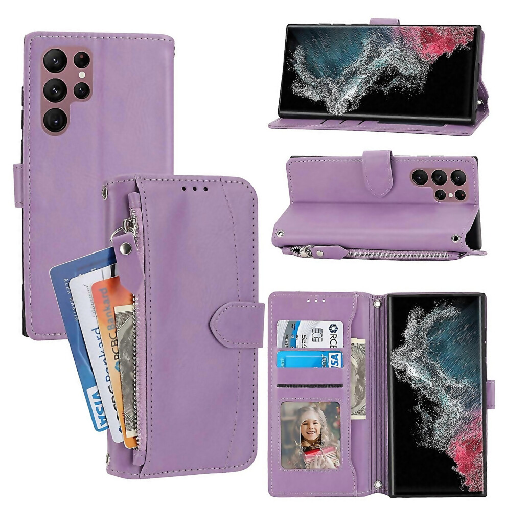 For Samsung Galaxy S23 Ultra 5G Oil Skin Zipper Wallet Leather Phone Crafted With Attention To Detai 6000002075437