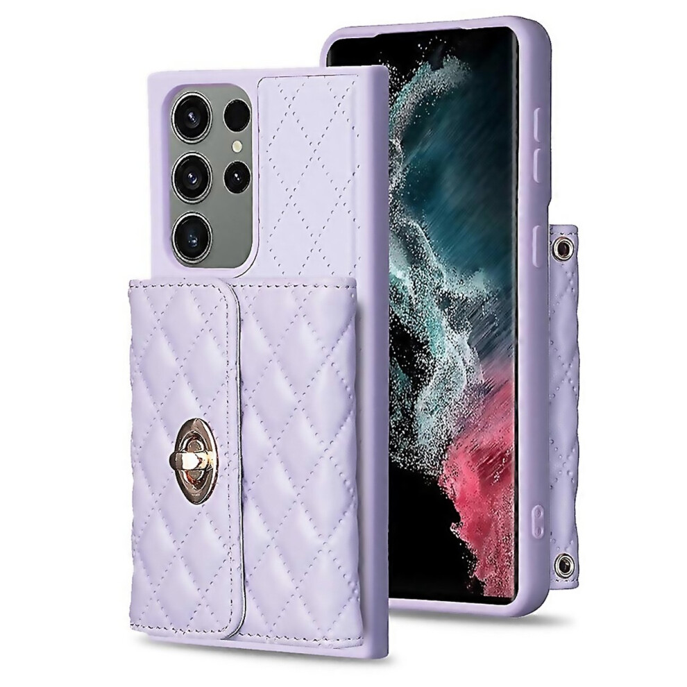 For Samsung Galaxy S23 Ultra 5G Horizontal Metal Buckle Wallet Rhombic Leather Phone Crafted With At 6000002078438