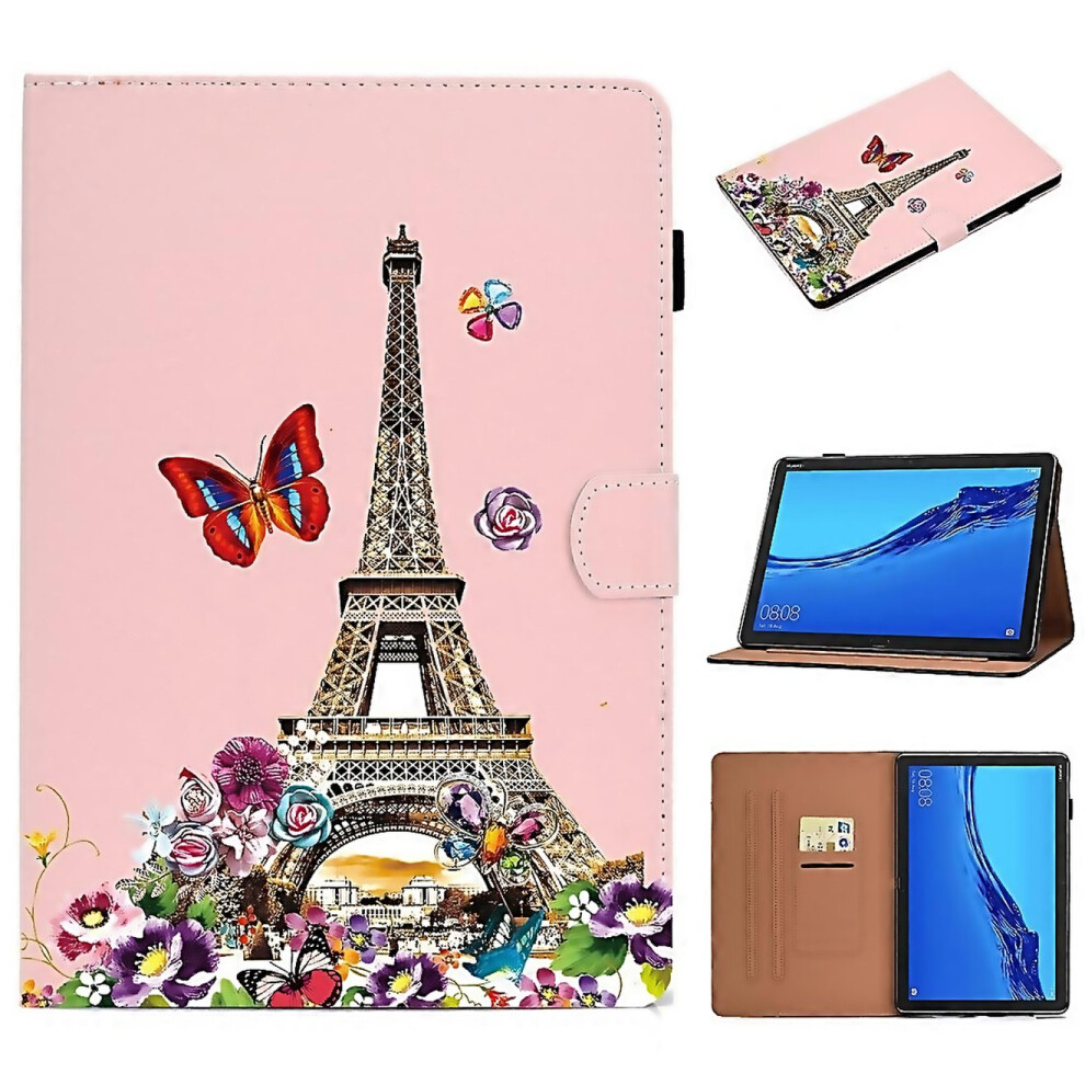For Huawei Mediapad M5 Lite Pure Color Painting Horizontal Flip Leather Case With Card Slots Holder 6000002081117