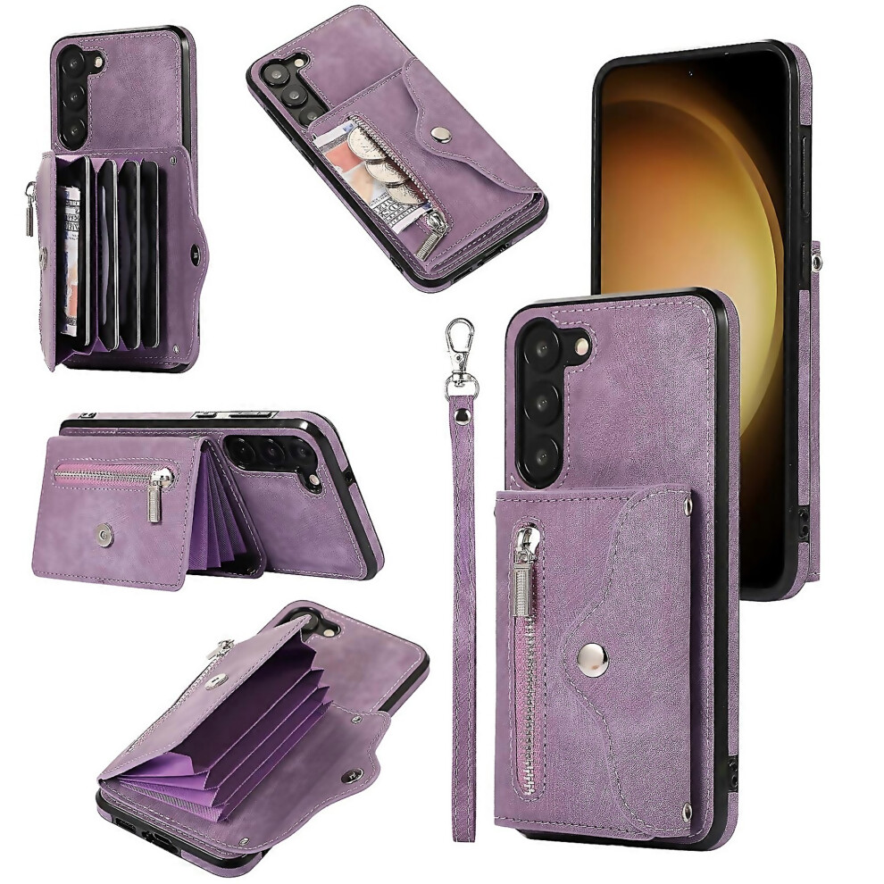 For Samsung Galaxy S21 Fe 5G Zipper Rfid Card Slots Phone Case With Short Lanyard Crafted With Atten 6000002057990