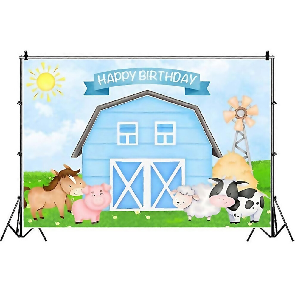 For 15M X 1M Cartoon Farm Animals Photography Backdrop Birthday Party Background Decoration Designed 6000002060549