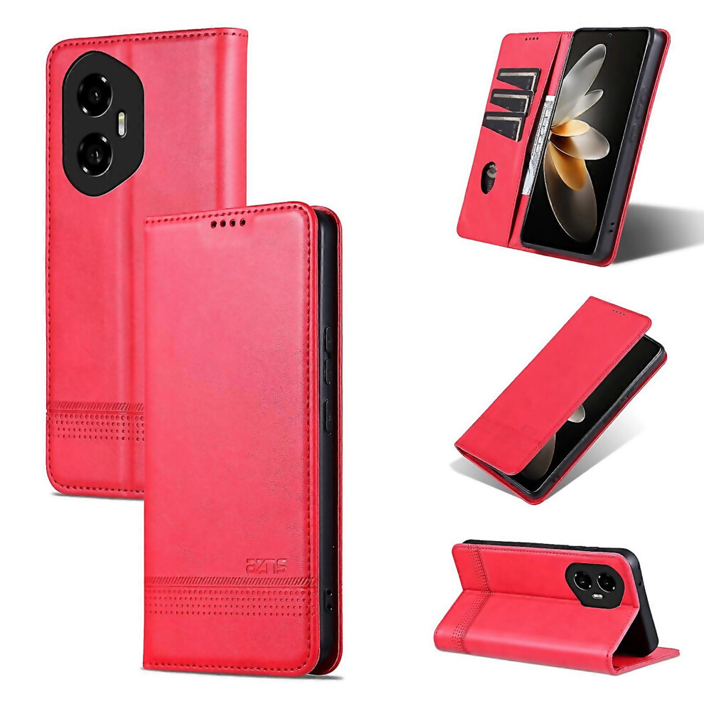 For Honor 300 Azns Magnetic Calf Texture Flip Leather Phone Easy To Clean And Maintain 6000002065209