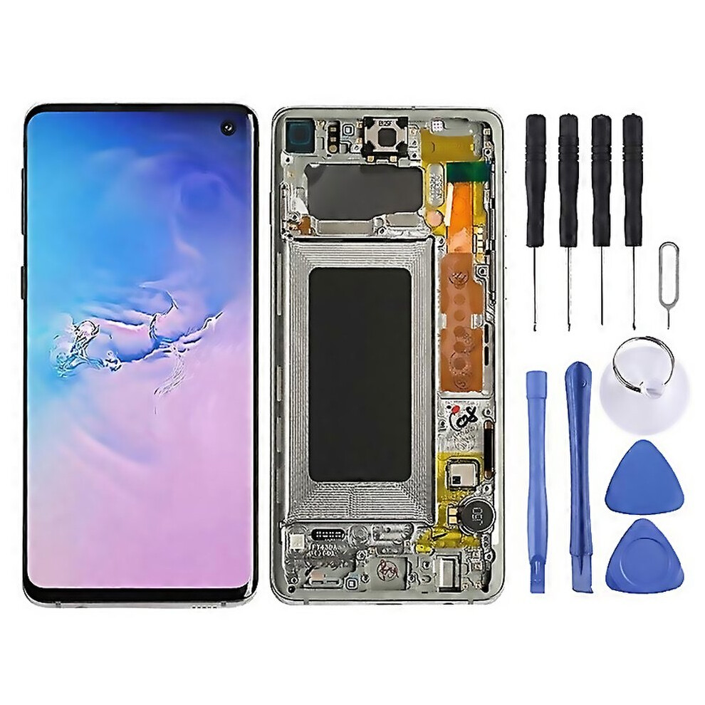 For Compatible Super Amoled Lcd Screen With Frame For Galaxy S10 4G Digitizer Full Assembly Easy To 6000002046284