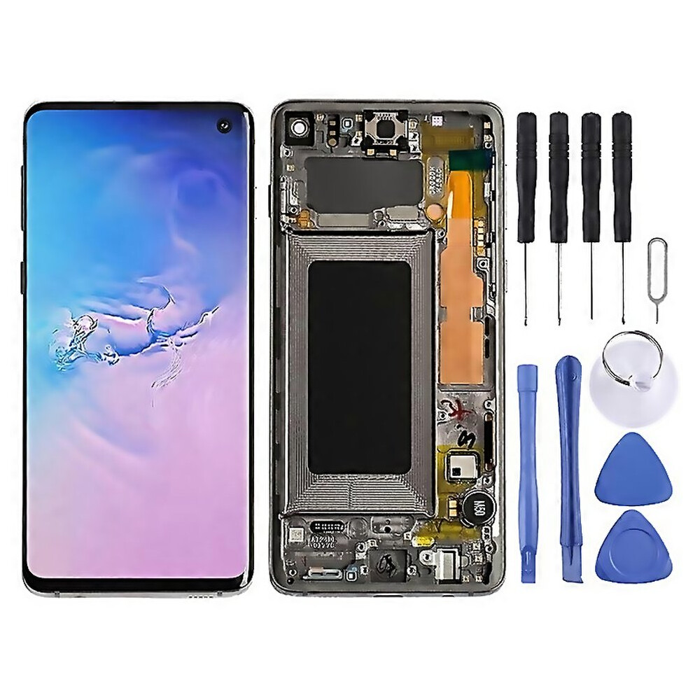 For Compatible Super Amoled Lcd Screen With Frame For Galaxy S10 4G Digitizer Full Assembly 6000002046260