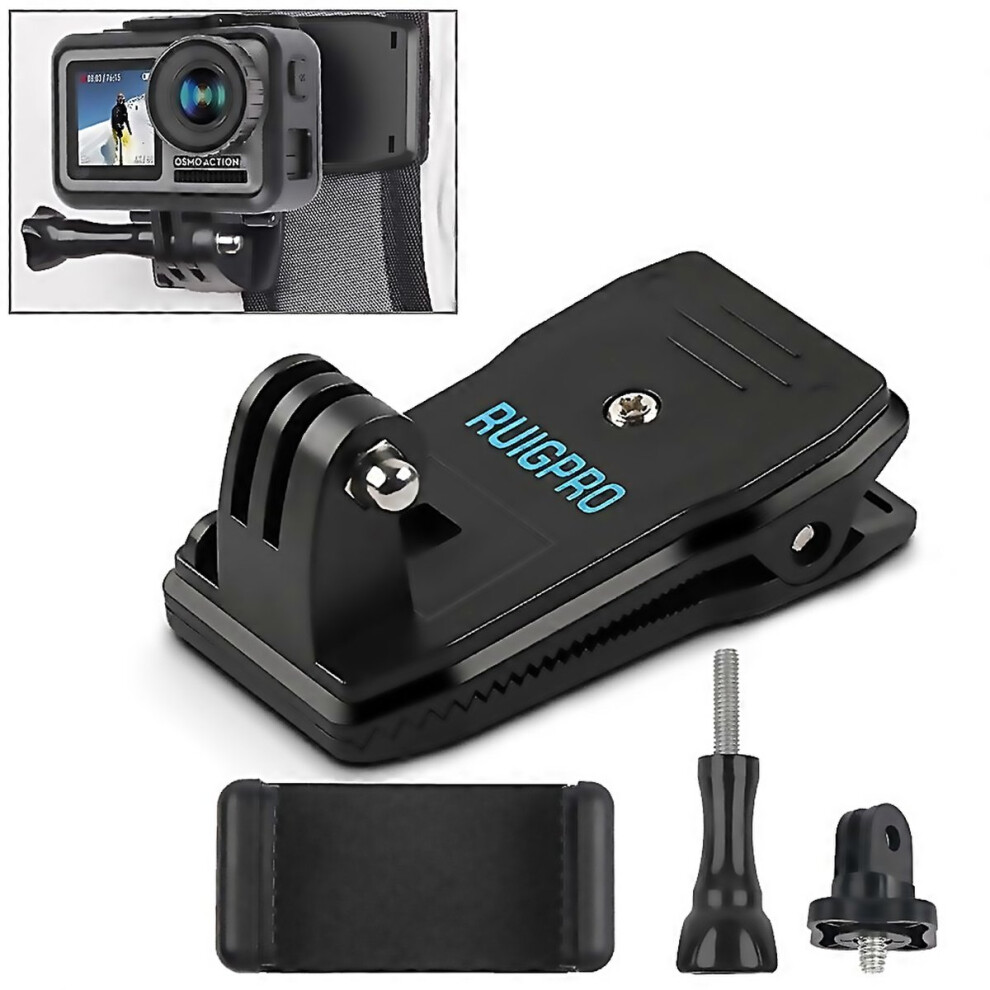 For Ruigpro 360 Degree Rotation Backpack Recmounts Clip Clamp Mount Phone Clamp For Gopro Insta360 D 6000002050670