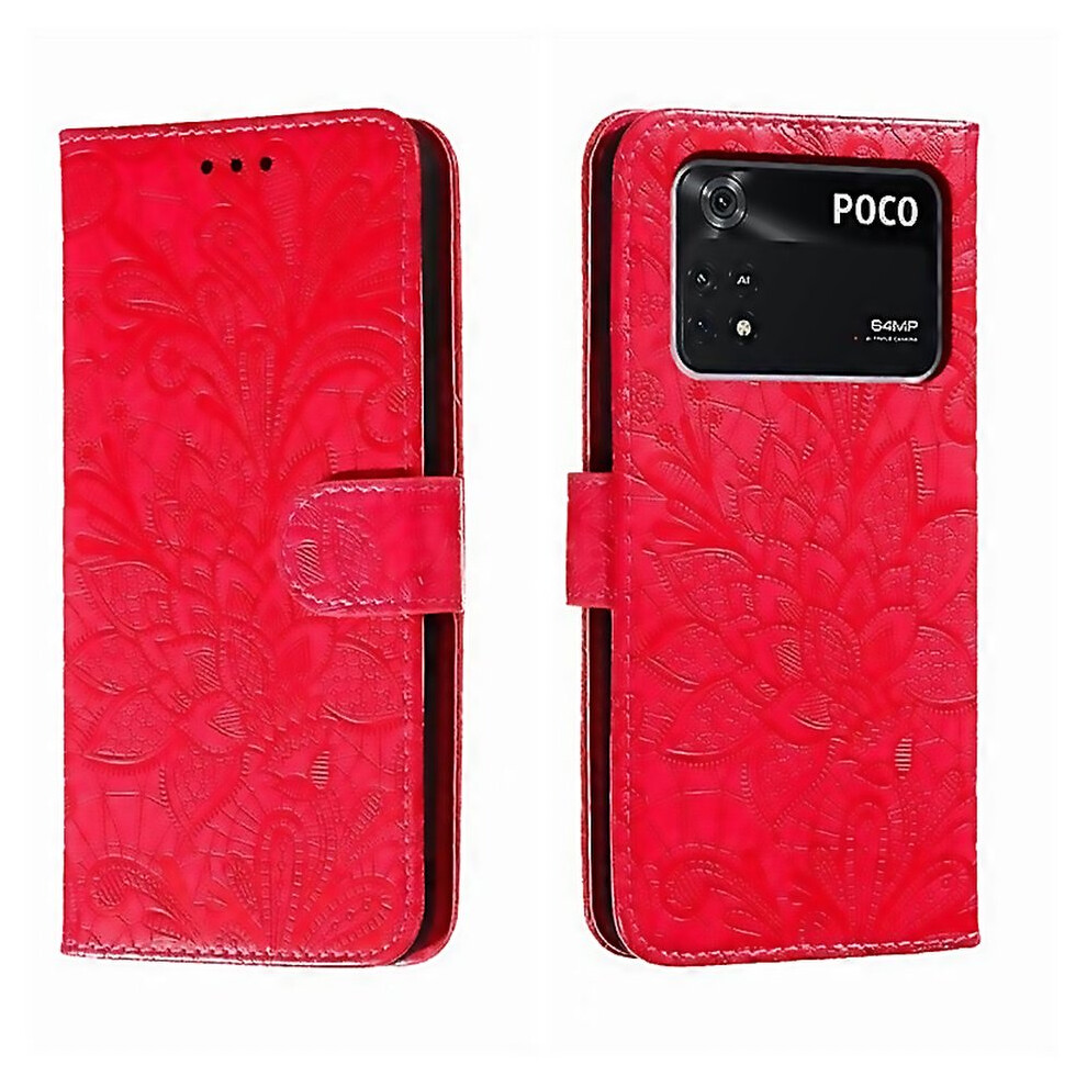 For Xiaomi Poco M4 Pro Lace Flower Embossing Flip Leather Phone Crafted With Attention To Detail 6000002027153