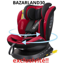 BAZARLAND30. Seggiolino Auto 360 Pivotante ISOFIX 40-150 cm, dalla nascita a 12 anni (0-36 kg), ECE R129