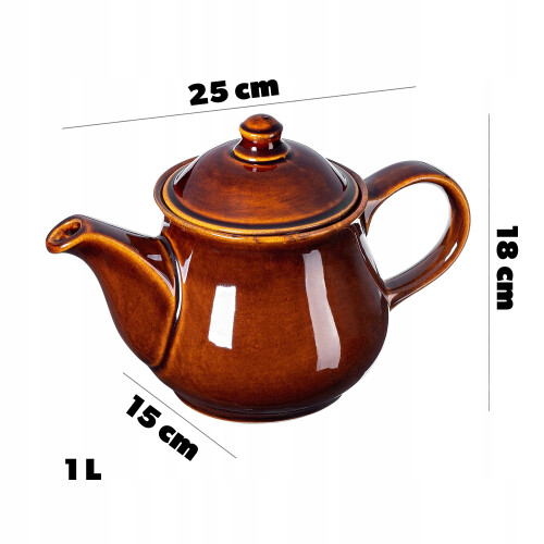 KADAX Teekanne, Kaffeekessel, Steingut 1L 2