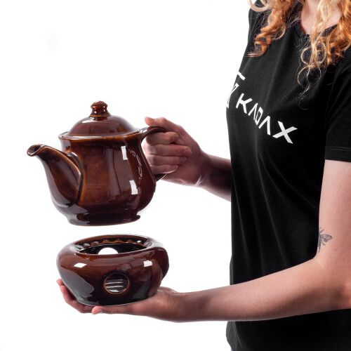 KADAX Krug mit Heizung Steinzeugkessel 1L 1