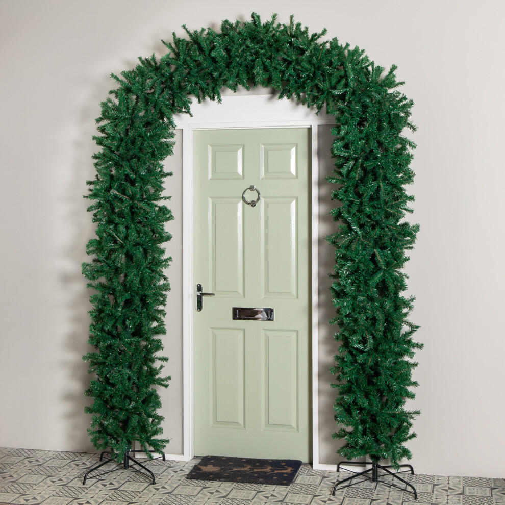 Samuel Alexander 8Ft (2.50M) Single Door Plain Christmas Tree Arch With 2000 Tips Green