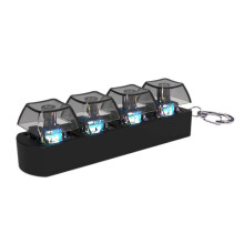 (Black transparent bl)LED Illuminated Keyboard Clicks Keychain Keycap Tester For Adults Keyboard Clicks LED Light Keychain Toy