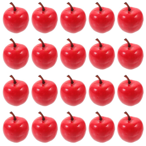 40Pcs Red Foam Artificial Apples Realistic Decoration Prop