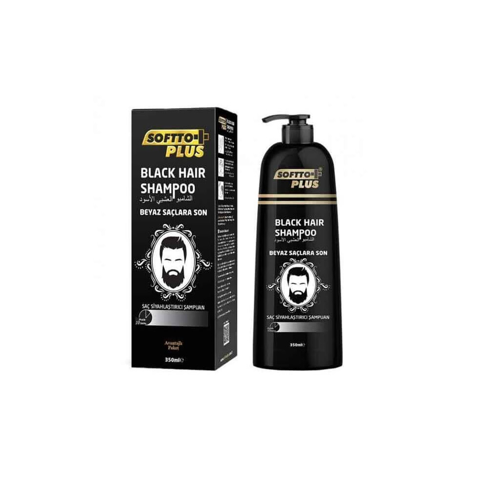 Shampoo Men for Black Hair Softto Plus 350ml