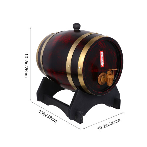 1pc Red Wine Barrel Set 10L Beer Storage Bucket 1