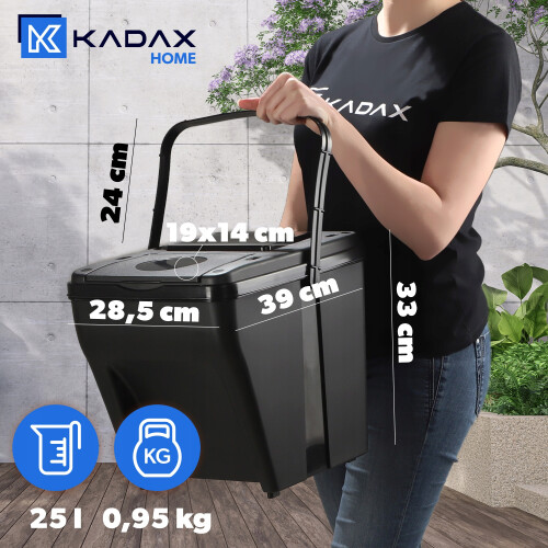 KADAX Abfallbehälter-Set 3x25L + Aufkleber 1