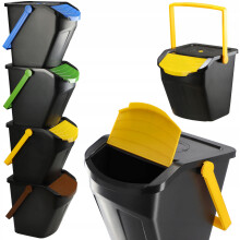 KADAX Abfallbehälter-Trennbehälter-Set 4x25L