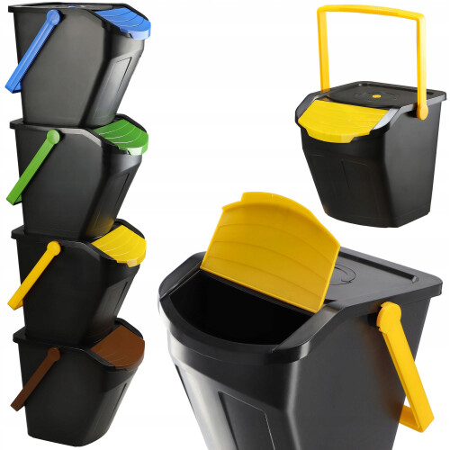KADAX Abfallbehälter-Trennbehälter-Set 4x25L