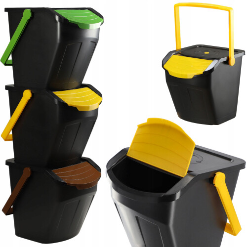 KADAX Abfallbehälter-Trennbehälter-Set 3x25L
