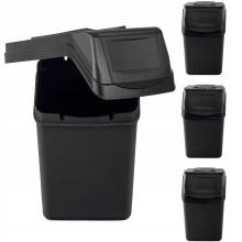 KADAX 4x Set mit 25L Mülltrennungsbehältern mit Aufklebern