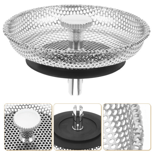 Sink Plug Kitchen Drainer Plugs Push Replacement Strainer Filter 2
