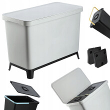 KADAX Abfallbehälter-Set, hängender Trennbehälter, 10 l + 23 l, Grau