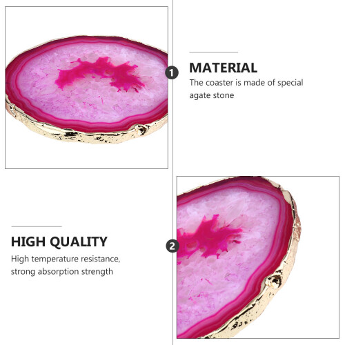 1pc Agate Stone Coaster Round Heat Insulation Pad 2