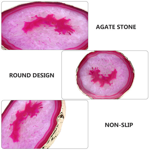 1pc Agate Stone Coaster Round Heat Insulation Pad 1