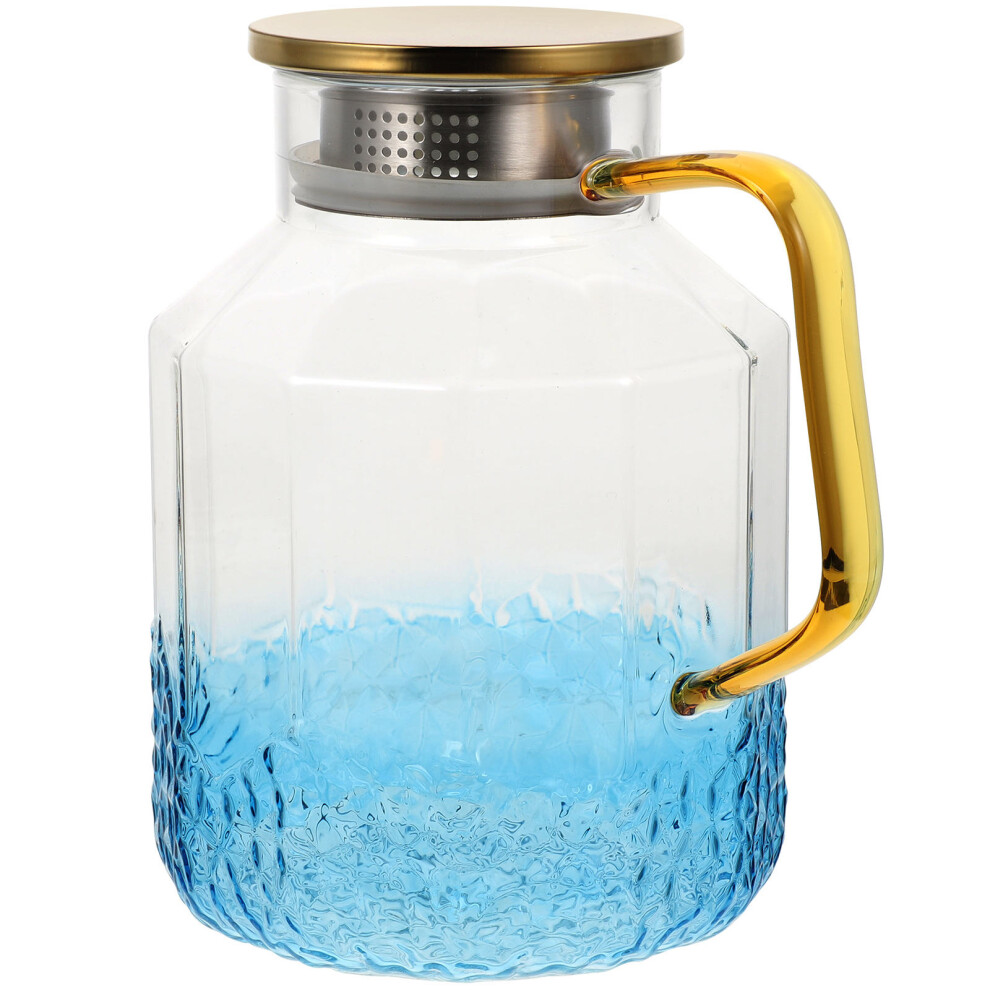 Glass Jugs With Lids Water Pitcher Blue Glass 1pcs