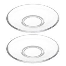 2Pièces Sous-Tasses En Verre Transparent Rondes Pour Café Apéritifs