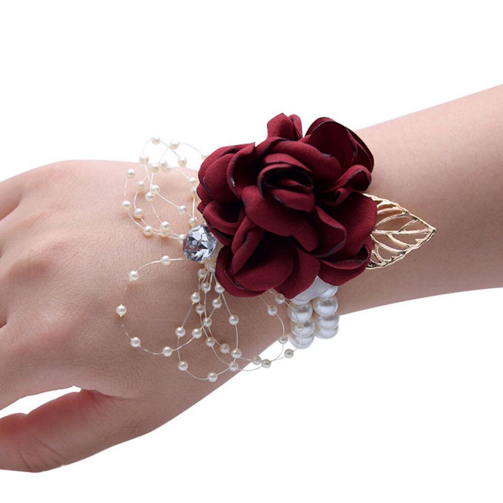 Bride Wrist Flower Satin Rose Brooches Beautiful Artificial Flowers-image-OPC-PKJSFYG-NEW