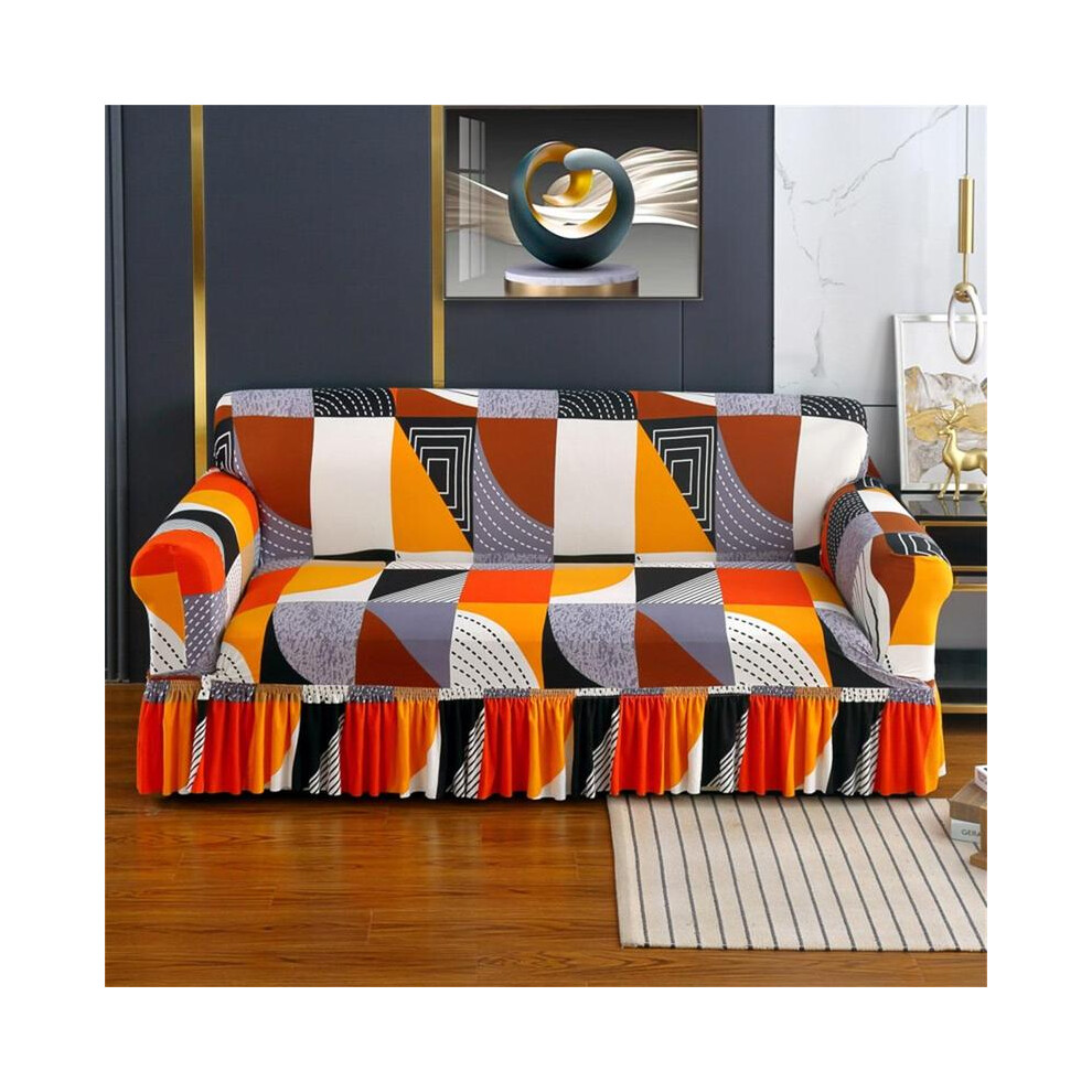 (Red, 4 seater) Modern Milk Silk Print Elastic Sofa Cover, Pet-Friendly Polyester Blend, Fits Single & Multiple Seater Sofas, Elastic Sofa Slipcover-image-OPC-PKJSWP5-NEW