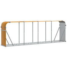 Suporte para lenha - HELLOSHOP26 - 300 x 45 x 100 cm - Aço galvanizado - Marrom claro - Resistente