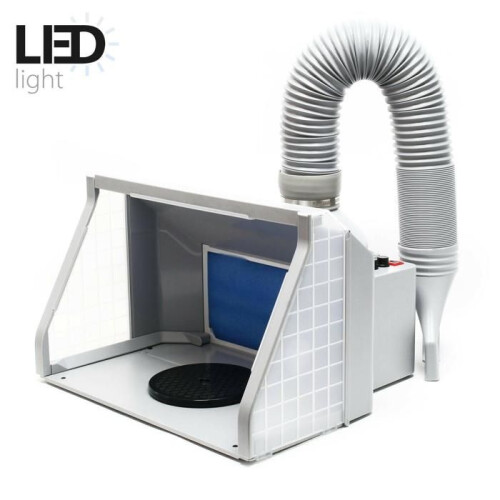 Cabine d'aspiration - HELLOSHOP26 - 9m³/min - Éclairage LED - Ventilation réglable - Plateau tournant