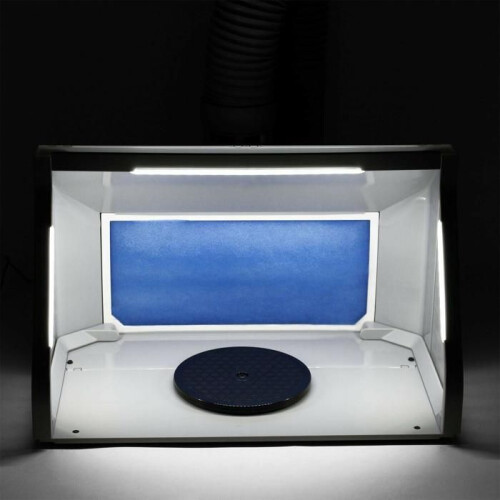 Cabine d'aspiration - HELLOSHOP26 - 9m³/min - Éclairage LED - Ventilation réglable - Plateau tournant 2