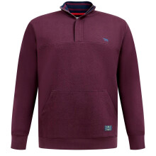 (Burgundy, 3XL) D555 LANCASTER Quarter Zip Neck Sweatshirt For Men Quilted Fabric in Burgundy, 2XL-8XL