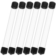 6 Pcs Clear Plastic Storage Tubes Round Portable Tubes With Lids